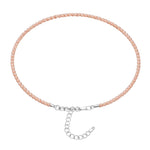 Peach Moonstone Anklet - 2mm Faceted Beads (Silver)