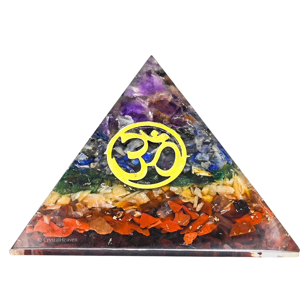 7 Chakra Orgone Pyramid (Small OM)