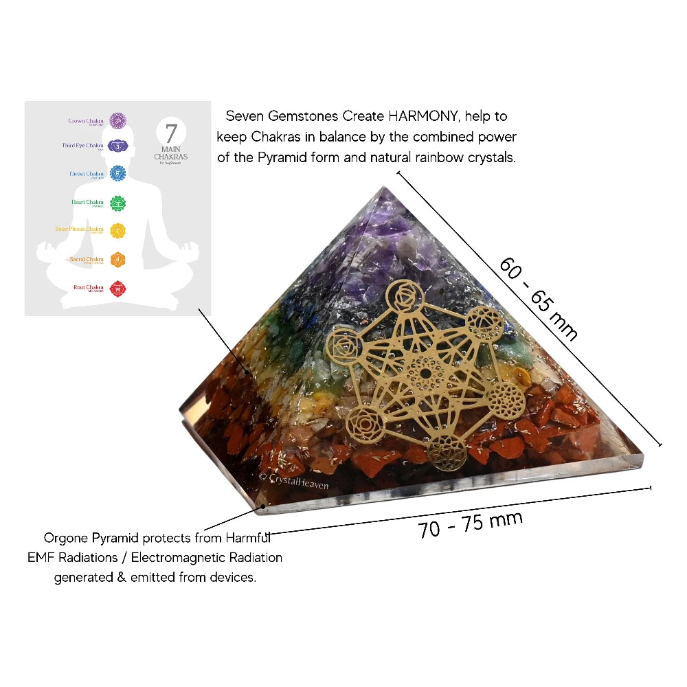 7 Chakra Orgone Pyramid (Chakra Metatron Cube)