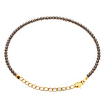 Smoky Quartz Bracelets - 2mm Faceted Beads (Gold)