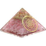 Rose Quartz Orgone Pyramid (Seed Of Life)