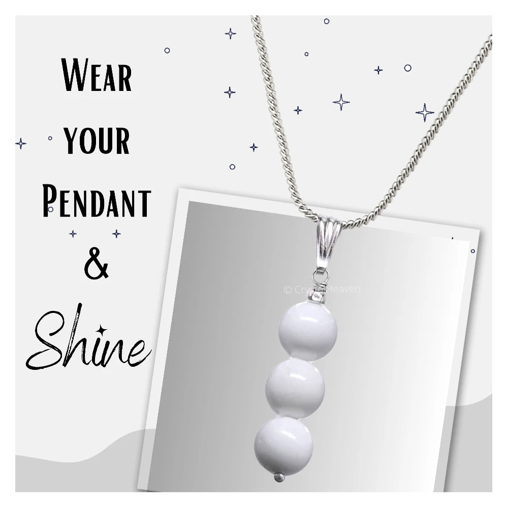 Mother of Pearl Crystal Bead Necklace (Silver)