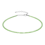 Green Chalcedony Anklet - 2mm Faceted Beads