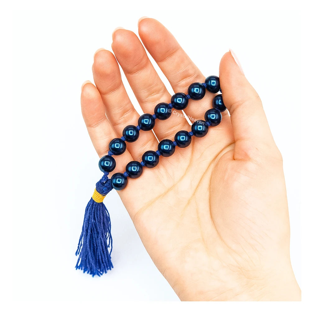 Blue Hematite Japa Mala (Hand Knotted)