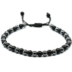 Anti Swelling Black Obsidian Hematite (1*1) Anklet (Without Knot)