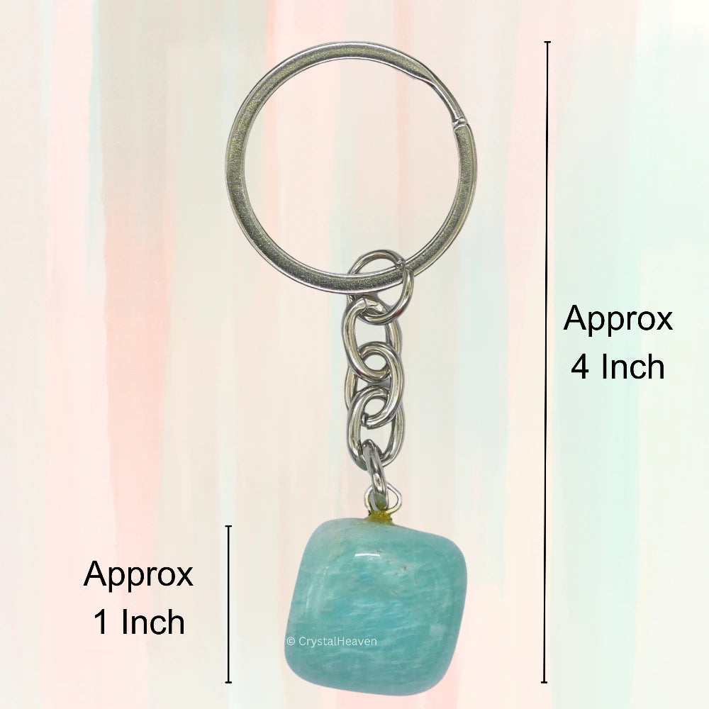 Amazonite Crystal Keychain (Tumbled)