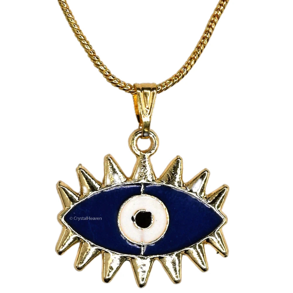 Blue Evil Eye Pendant Necklace - Exclusive (Gold)