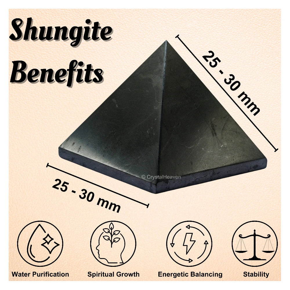 Shungite Pyramid- Premium (25-30 mm)
