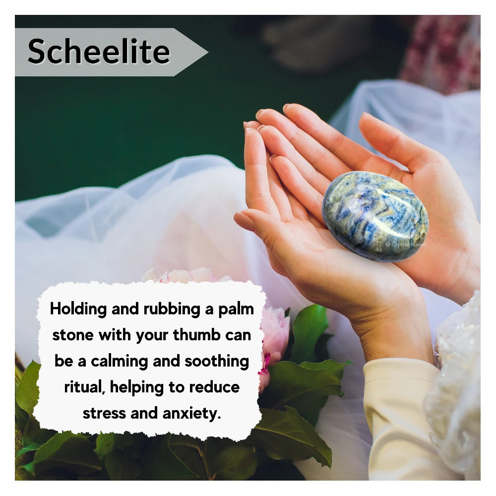 Scheelite Palm Stone