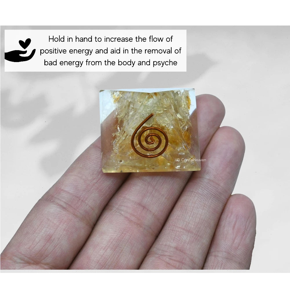 Citrine Orgone Pyramid - 30mm