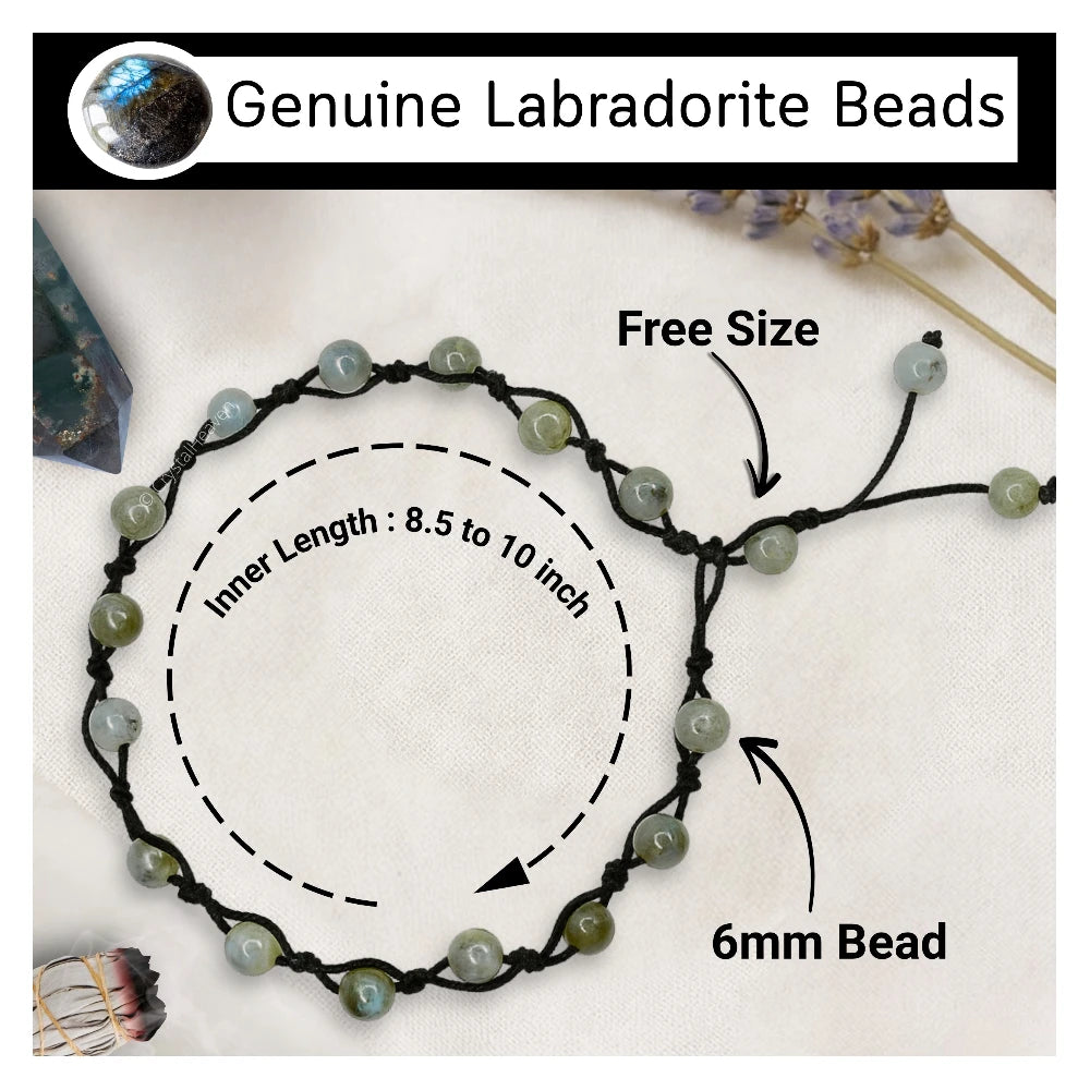 Labradorite Anklet (Hand Knotted)