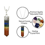 7 Chakra Necklace - Pencil Point (Silver)