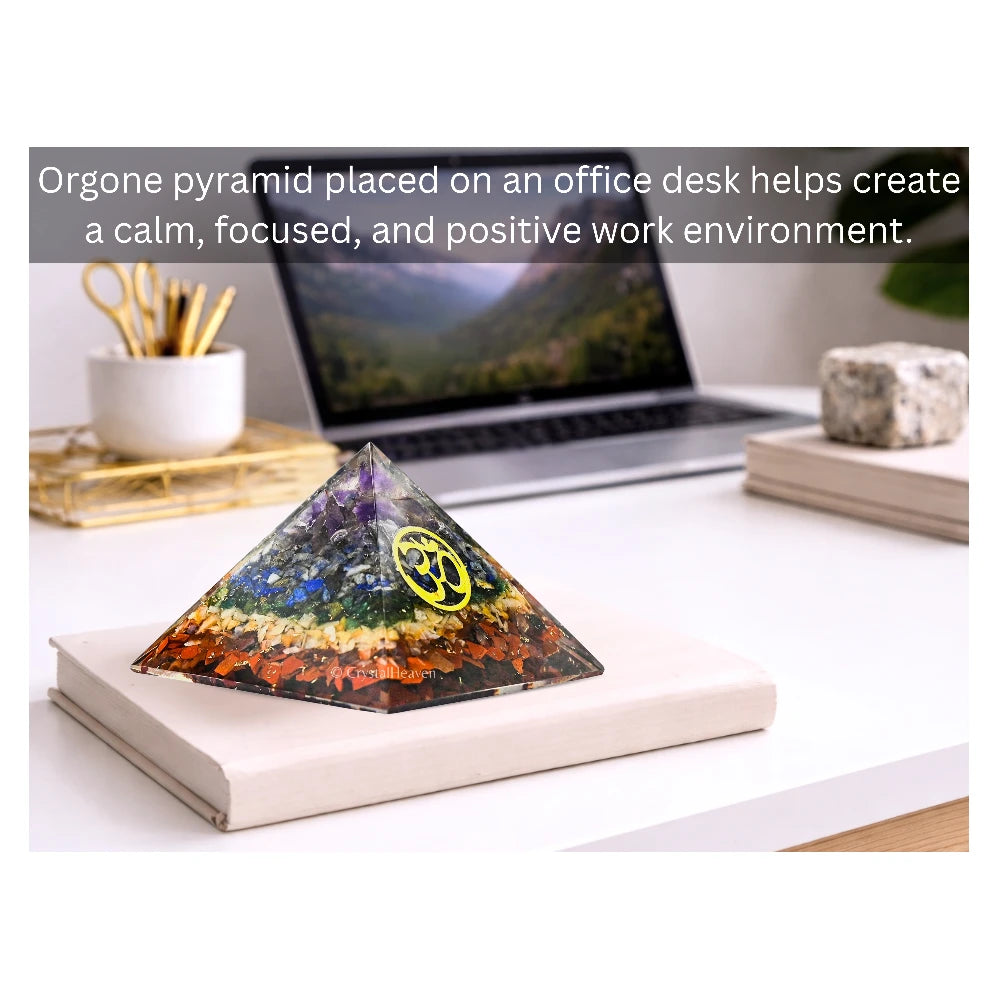 7 Chakra Orgone Pyramid (Small OM)