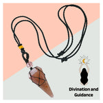 Strawberry Quartz Pendulum Pendant Necklace (Macrame)