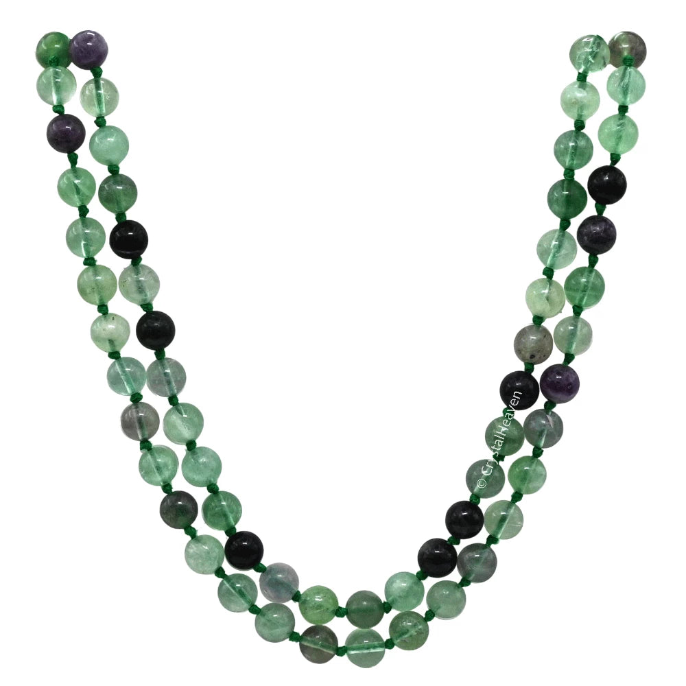 Multi Fluorite Japa Mala (Hand Knotted)