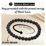 Lava Stone Healing Crystal Bracelets - 6mm Beads