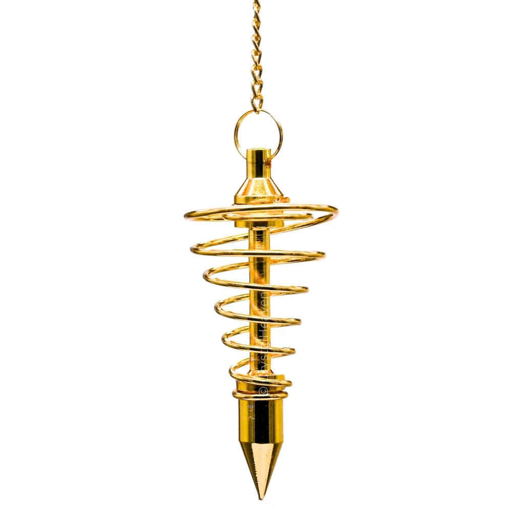 Metal Brass Pendulum - Gold Vortex Spiral Twisted (MP02)