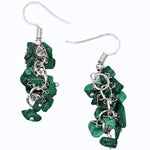 Malachite Crystal Earrings (Silver)
