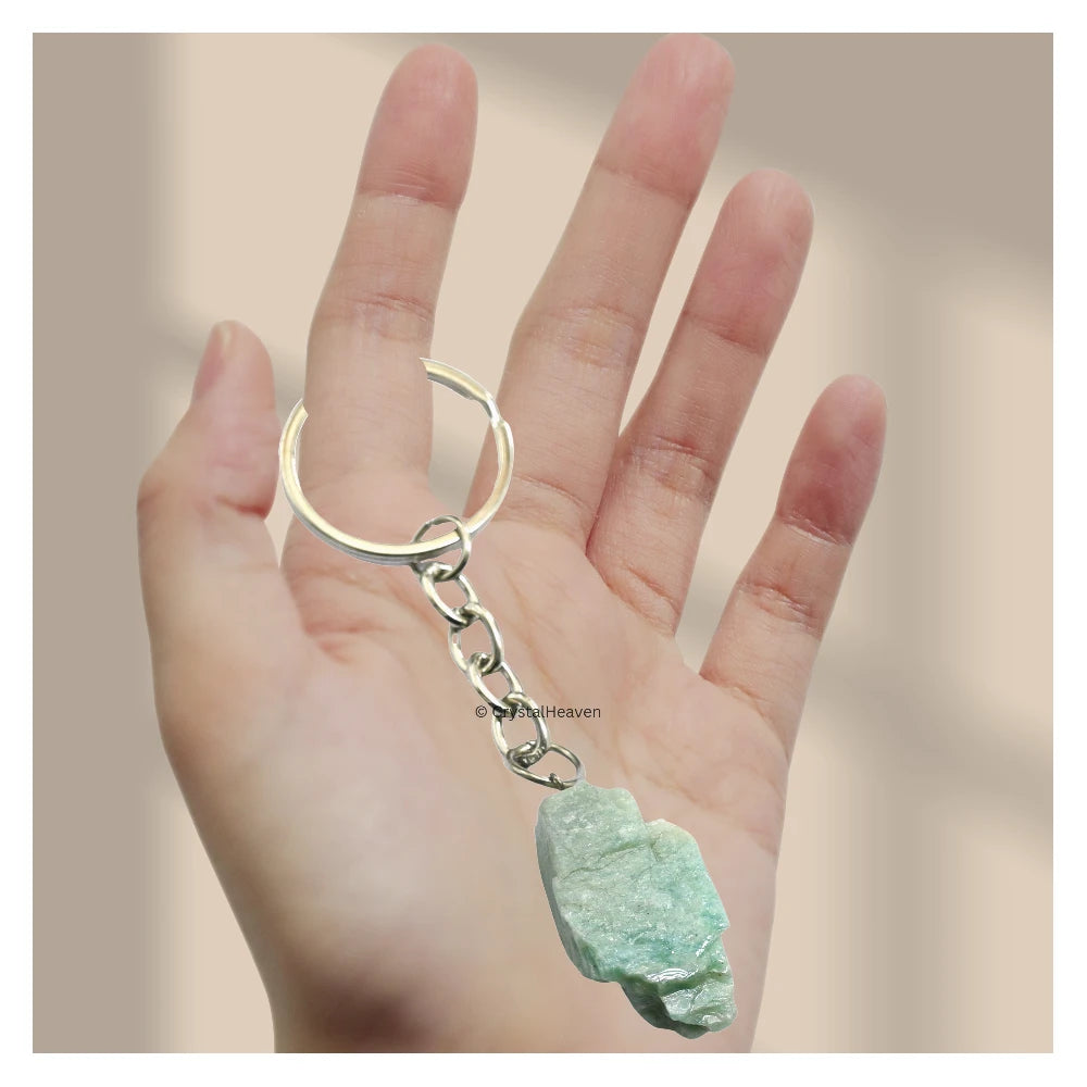 Amazonite Crystal Keychain (Raw)