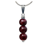 Garnet Crystal Bead Necklace (Silver)