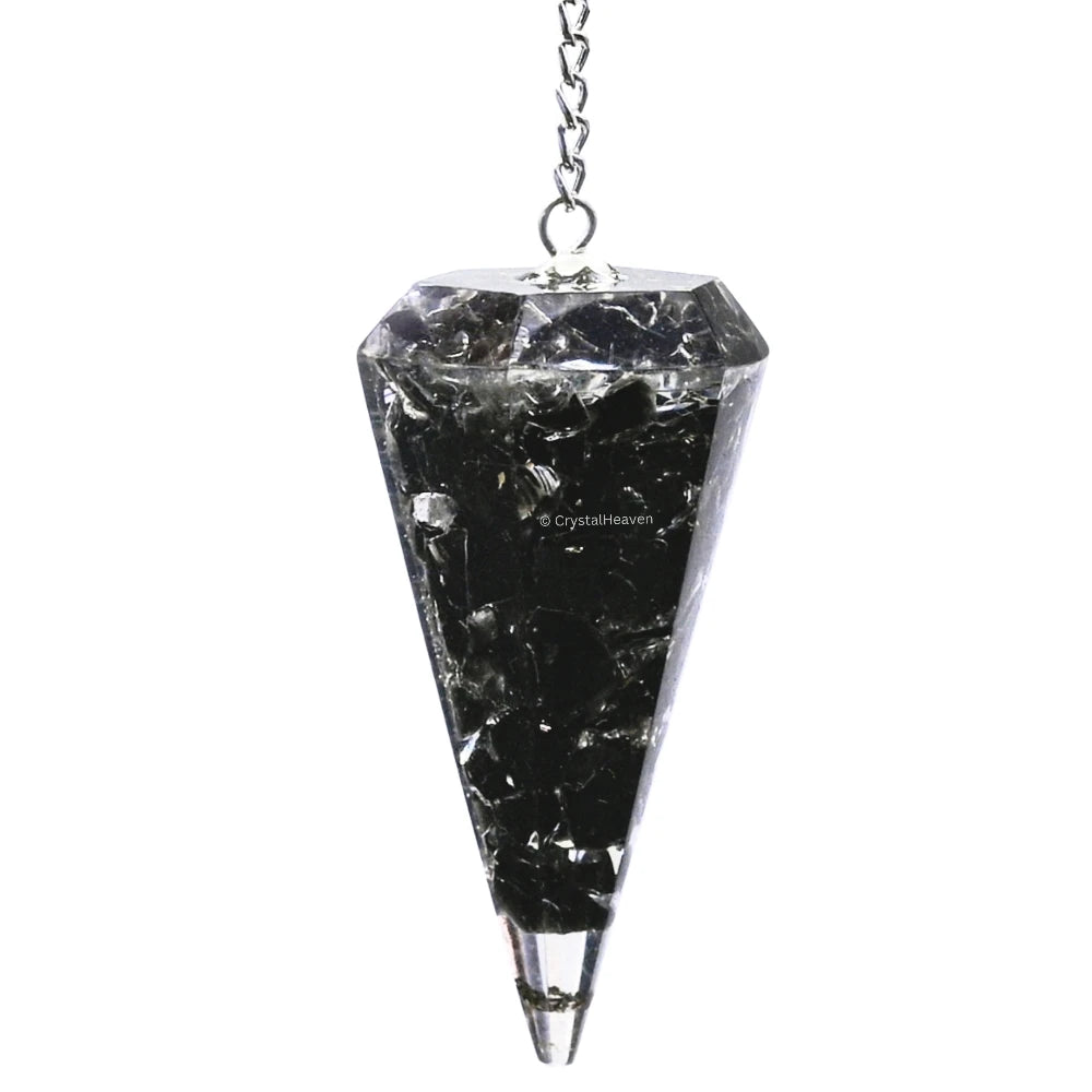 Black Obsidian Crystal Orgone Pendulum