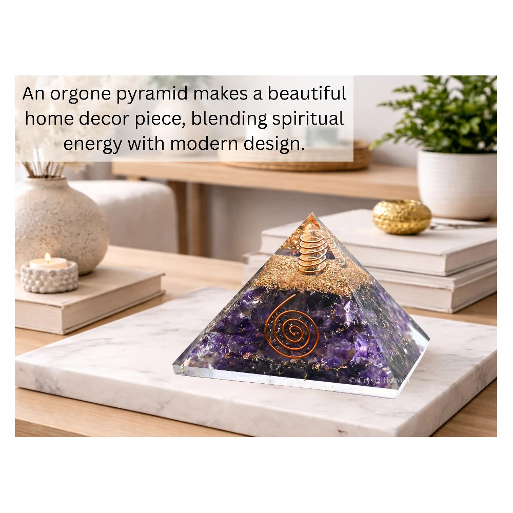 Amethyst Orgone Pyramid (Copper Coil)