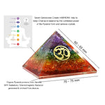 7 Chakra Onyx Orgone Pyramid (Samll OM)