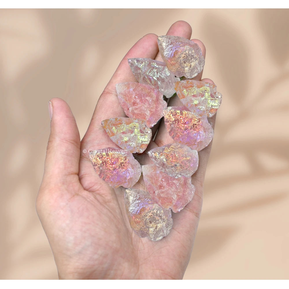 Rose Angel aura Quartz Arrowhead - 1" to 1.5" (25 Pieces)
