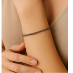 Smoky Quartz Bracelets - 2mm Faceted Beads (Silver)