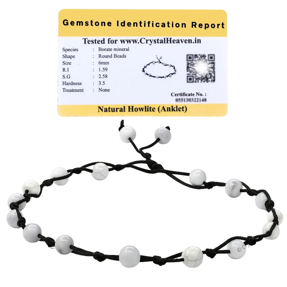 Howlite Anklet (Hand Knotted)