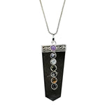 Shungite Necklace - Flat Pencil (Chakra)
