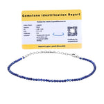 Lapis Lazuli Bracelets - 2mm Faceted Beads (Silver)