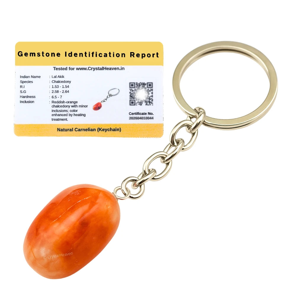 Carnelian Crystal Keychain (Tumbled)