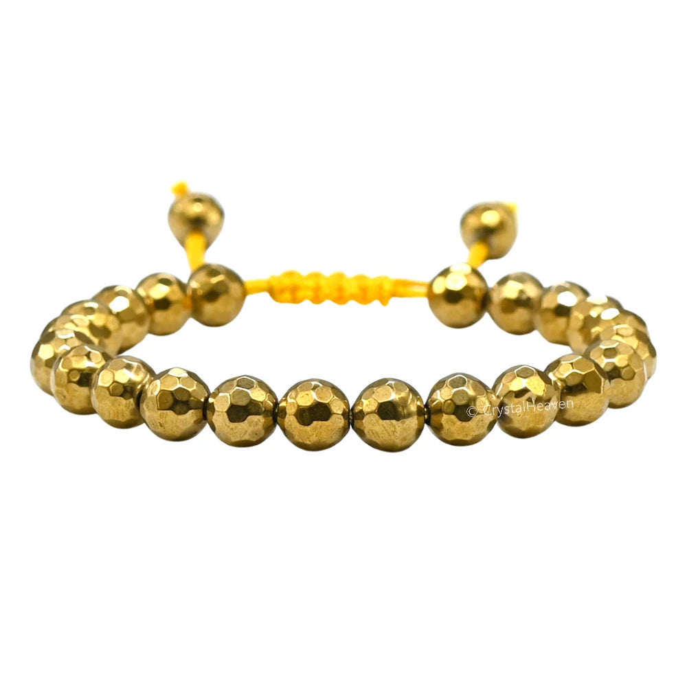 Golden Hematite Bracelet (Faceted-Adjustable)