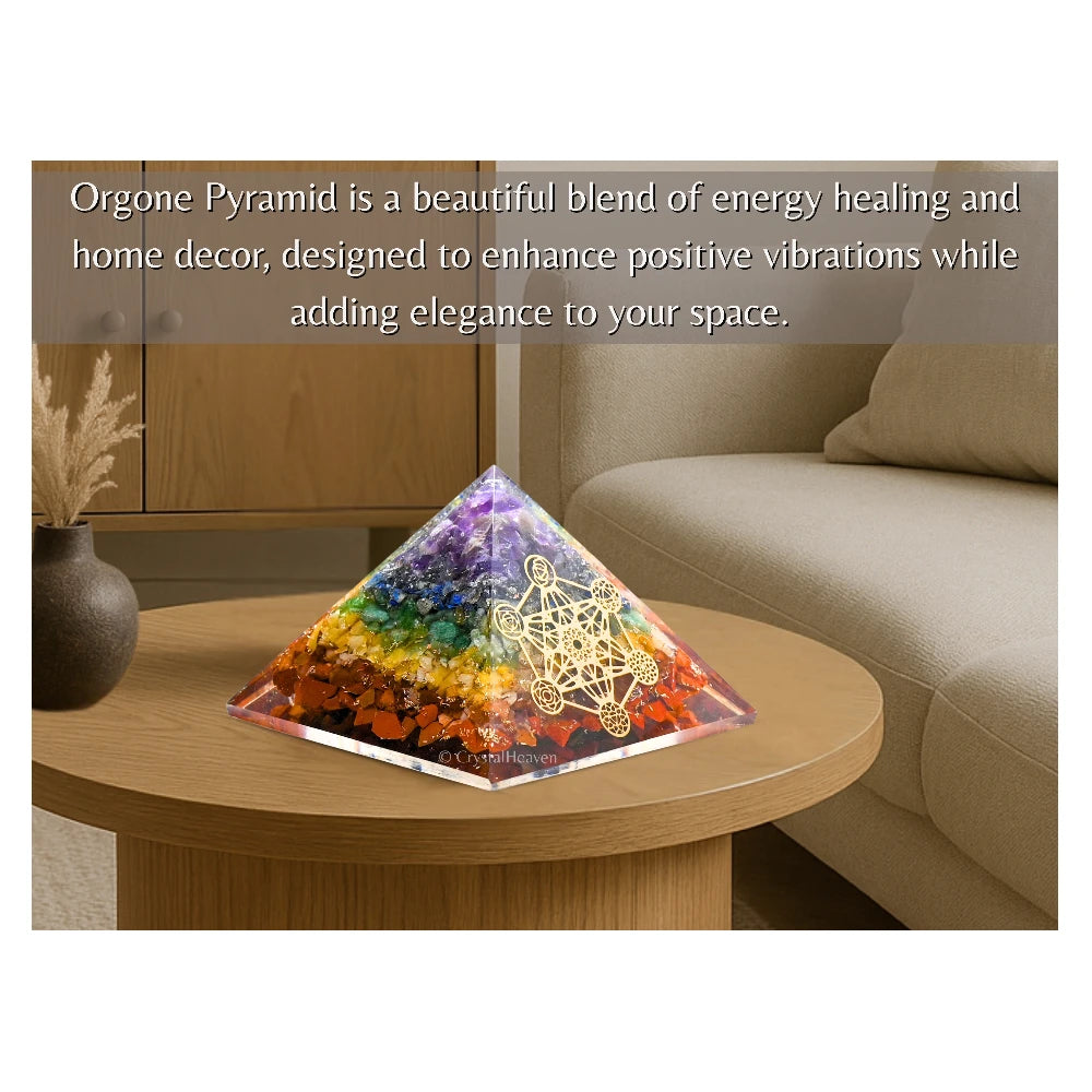 7 Chakra Orgone Pyramid (Chakra Metatron Cube)