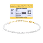 Clear Quartz Bracelets - 2mm Faceted Beads (Gold)