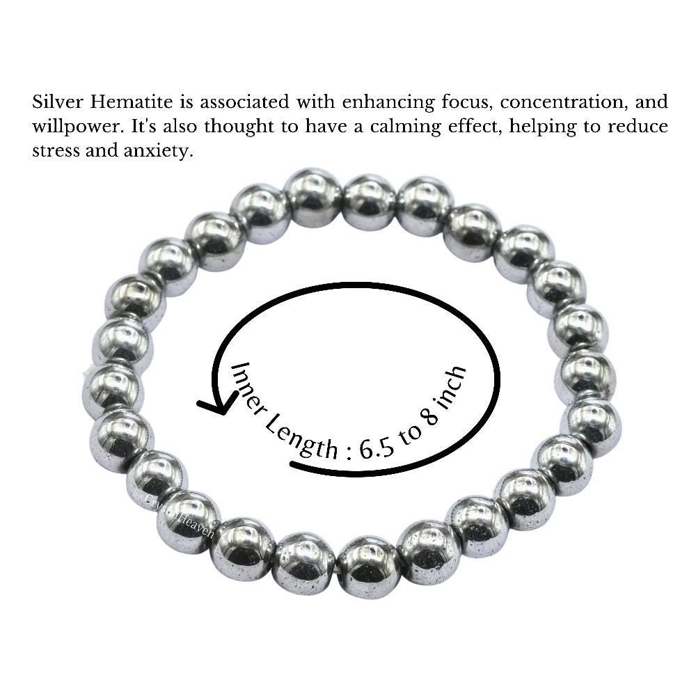 Silver Hematite Bracelet (Elastic)