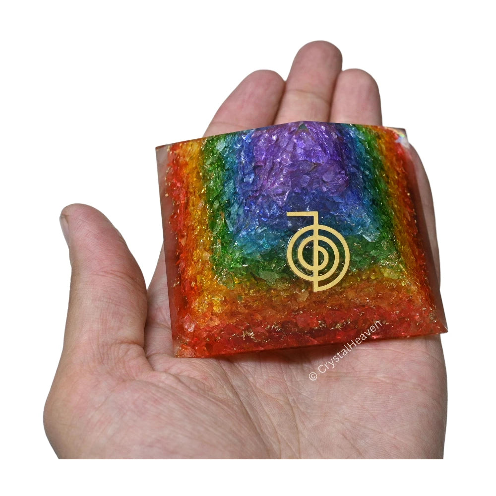 7 Chakra Onyx Orgone Pyramid (Reiki)