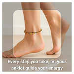 Yellow Cats Eye Anklet (Hand Knotted)