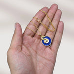 Evil Eye Pendant Necklace with S Initial