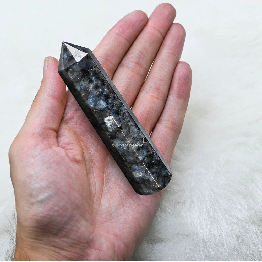 Larvikite Wand (Faceted)