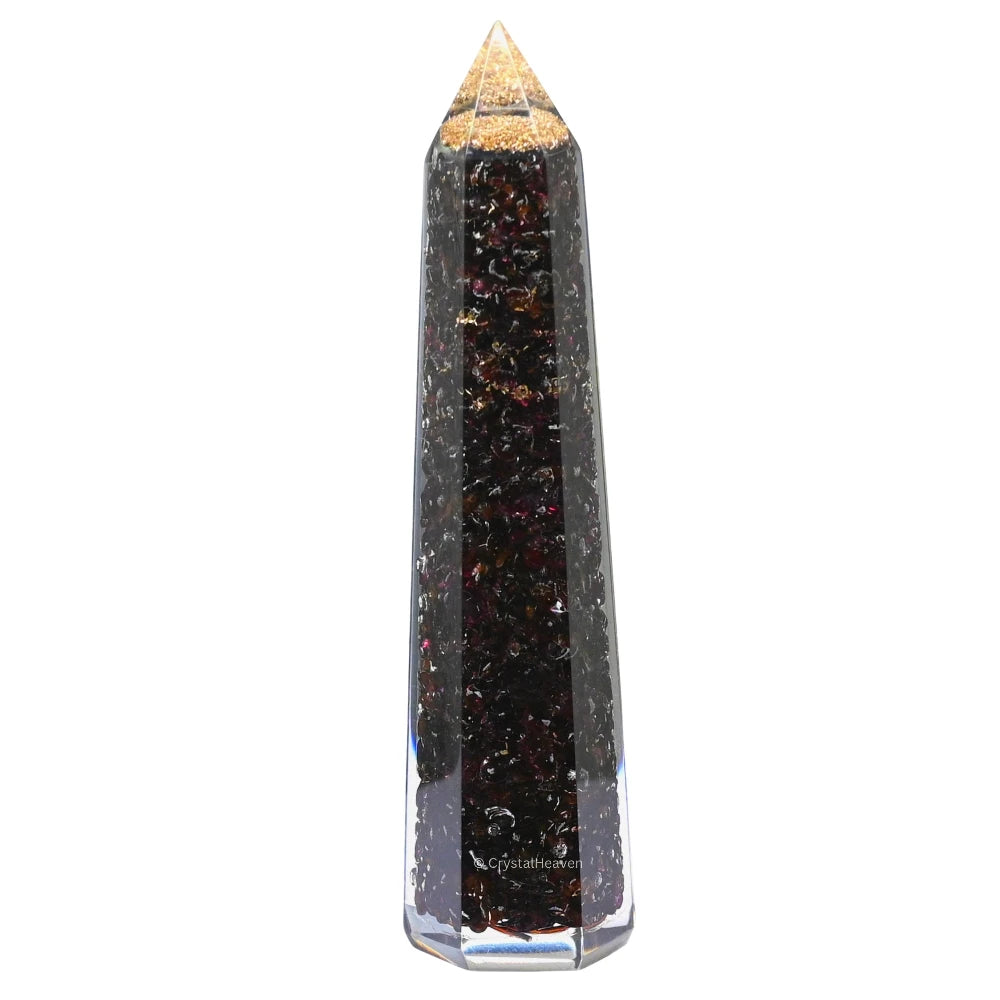 Garnet Crystal Orgone Tower (4.5 Inch)