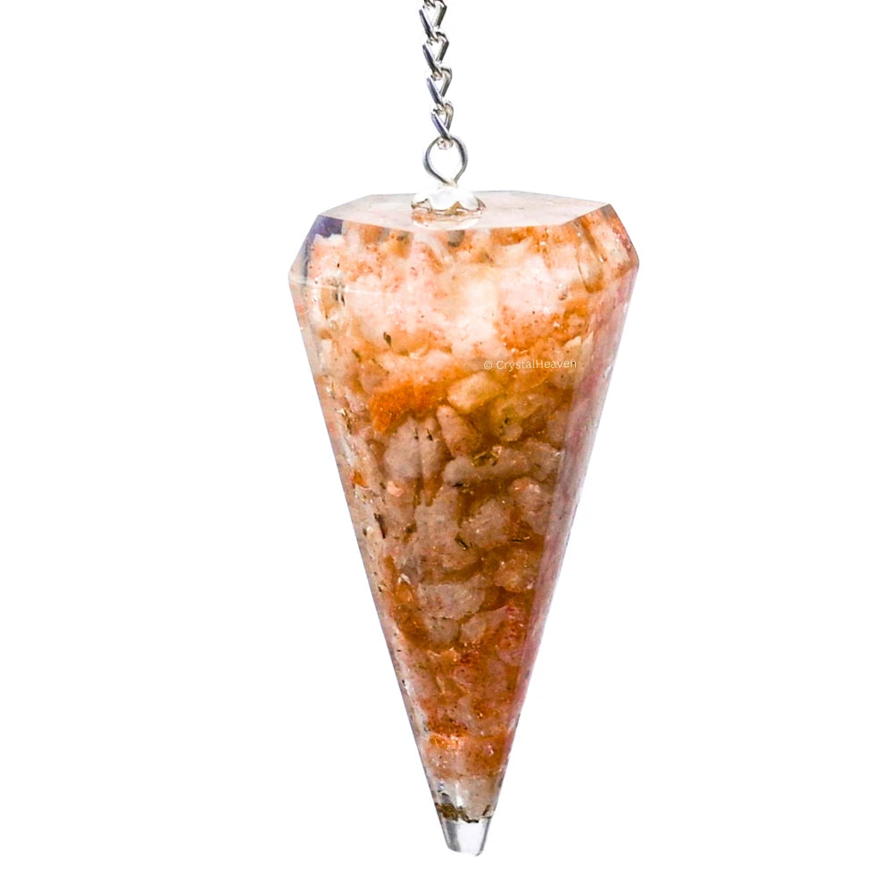 Sunstone Crystal Orgone Pendulum
