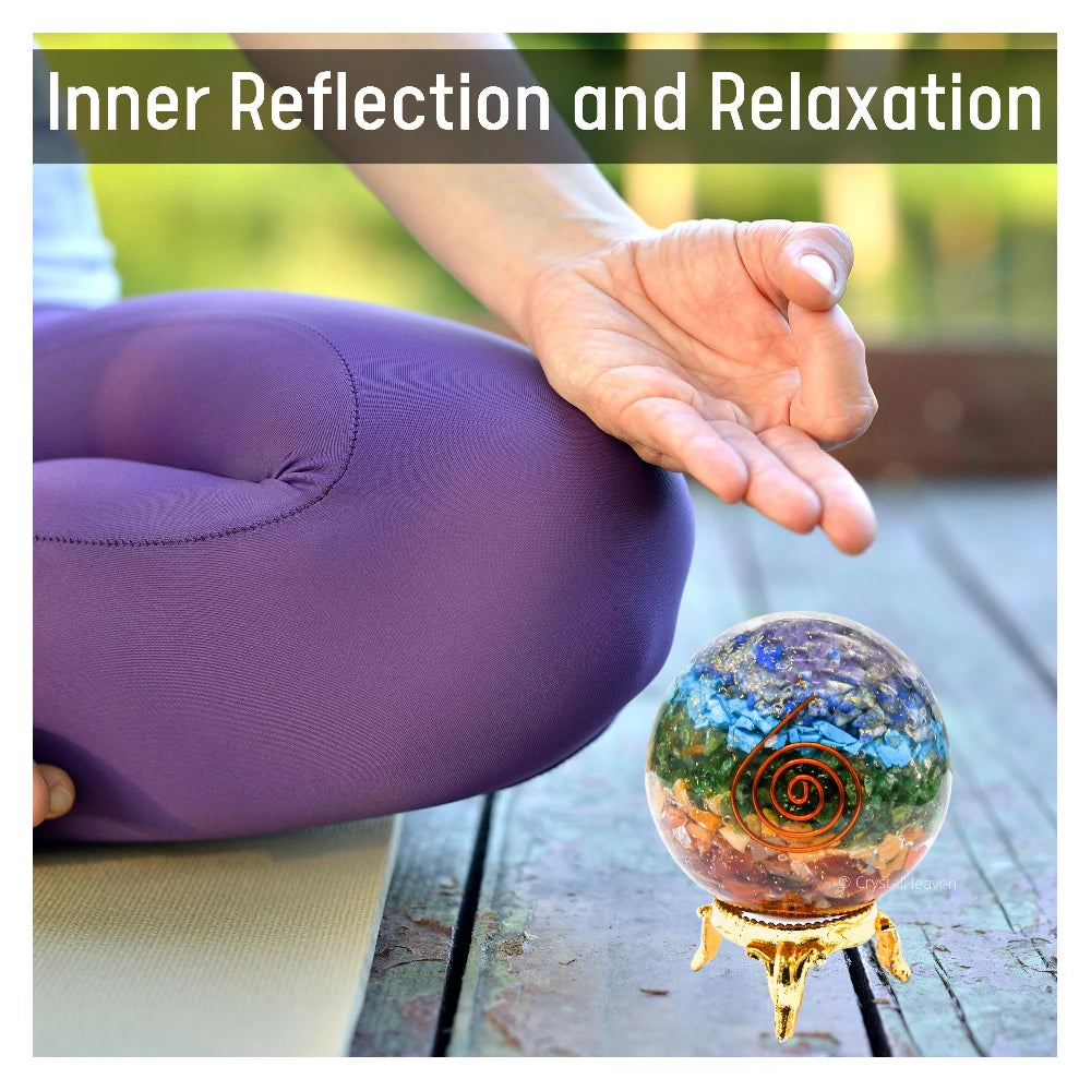 7 Chakra Crystal Orgonite Ball (2 Inch)