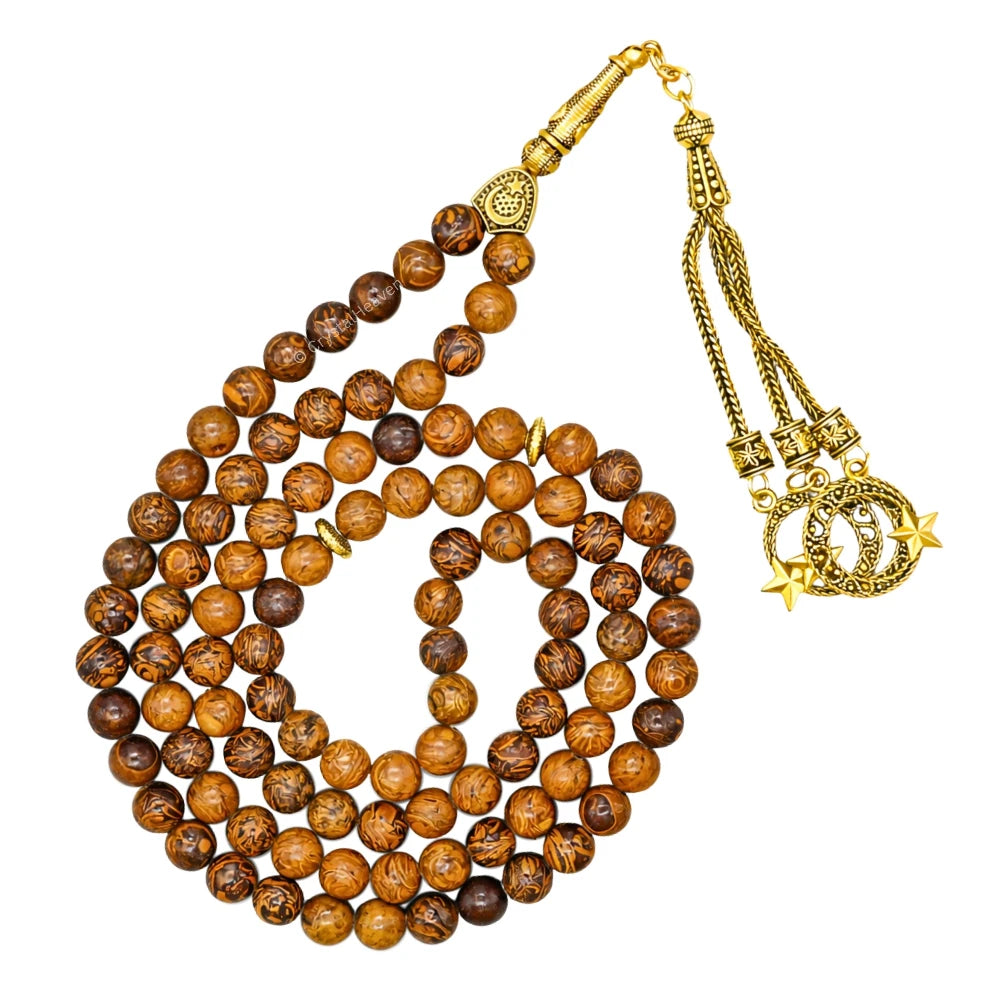 Mariyam Jasper Crystal Tasbih (Gold)