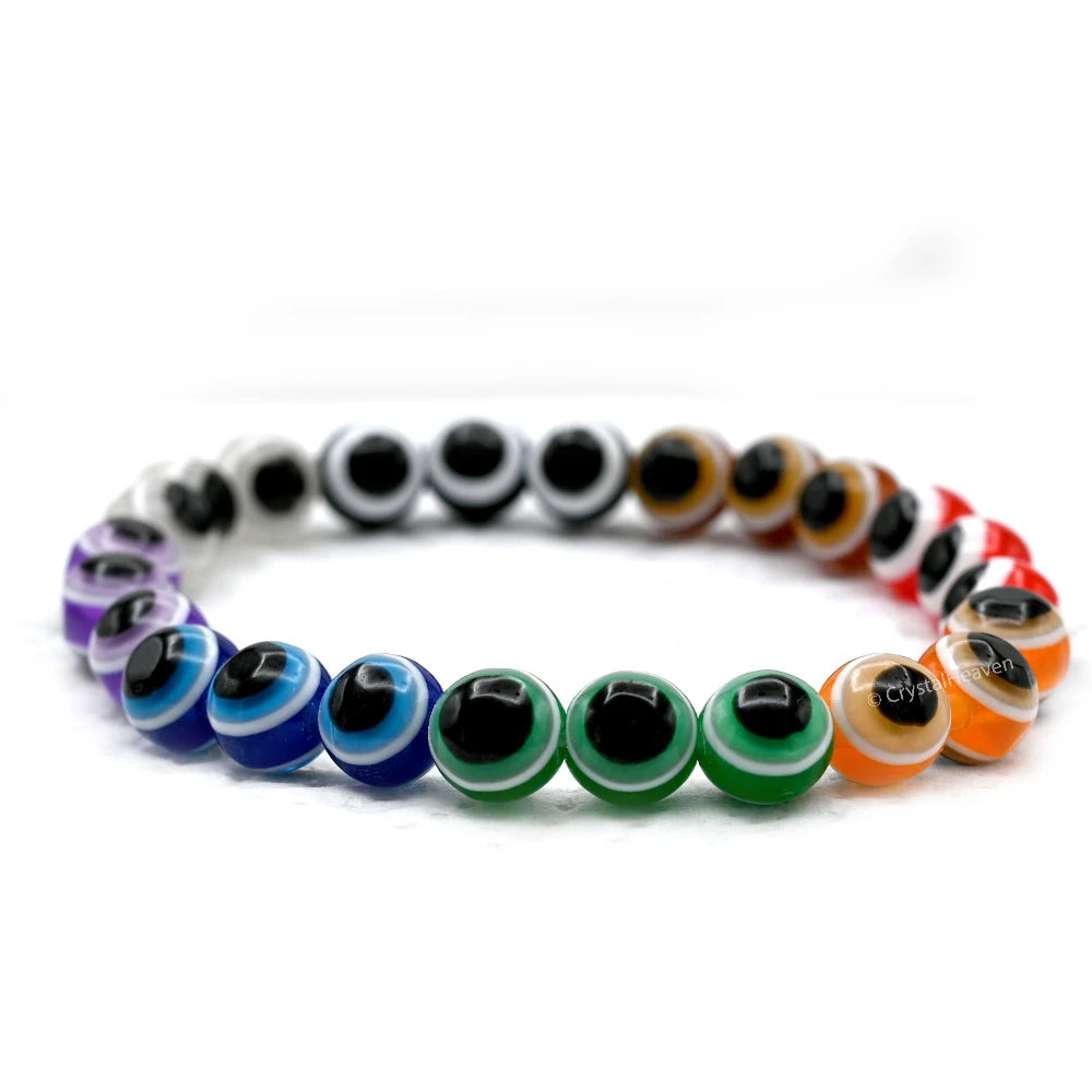 Multi Evil Eye Bracelet (3 By 3 Beads)