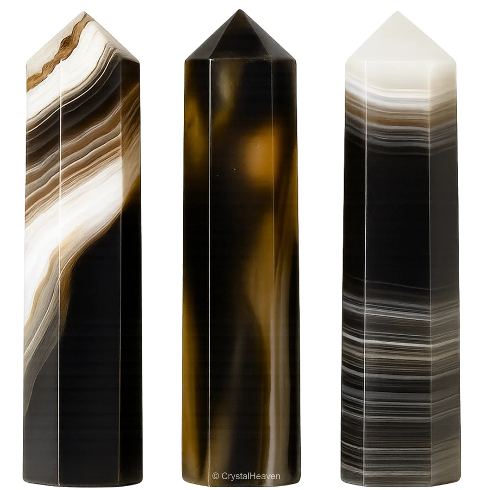 Black Onyx Pencil Points (Set of 10)