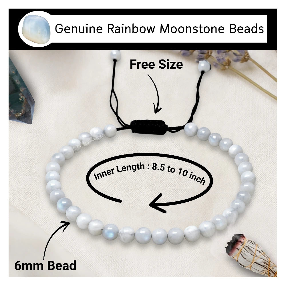 Rainbow Moonstone Anklet (Without Knot)