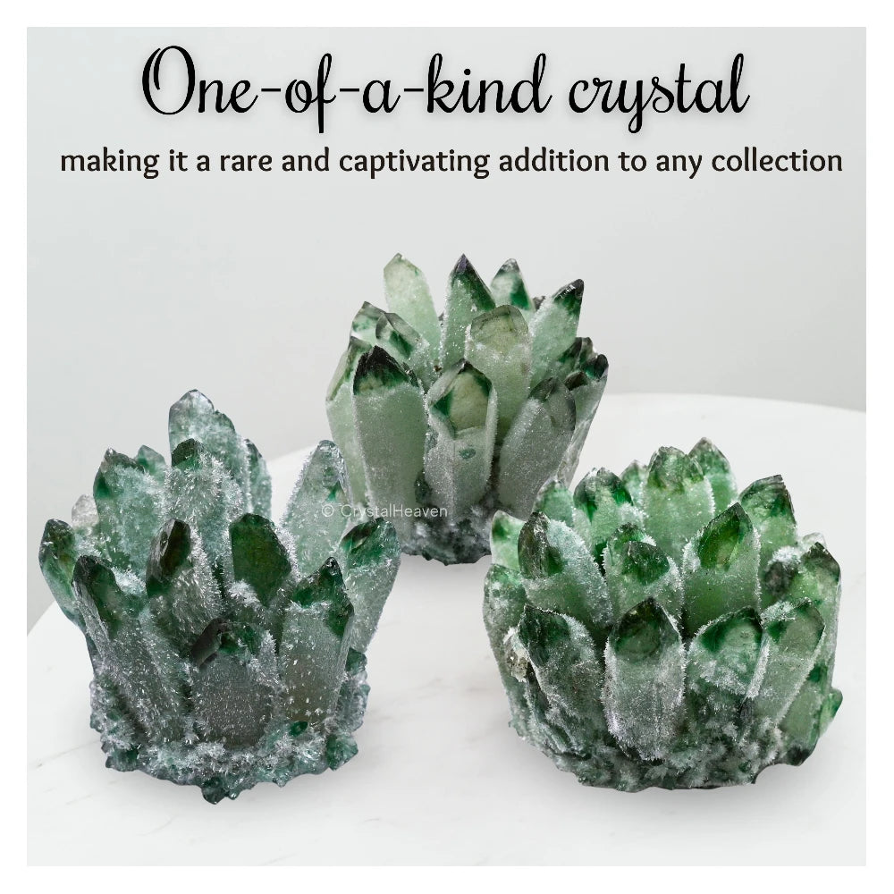 Green Quartz Crystal Cluster Points