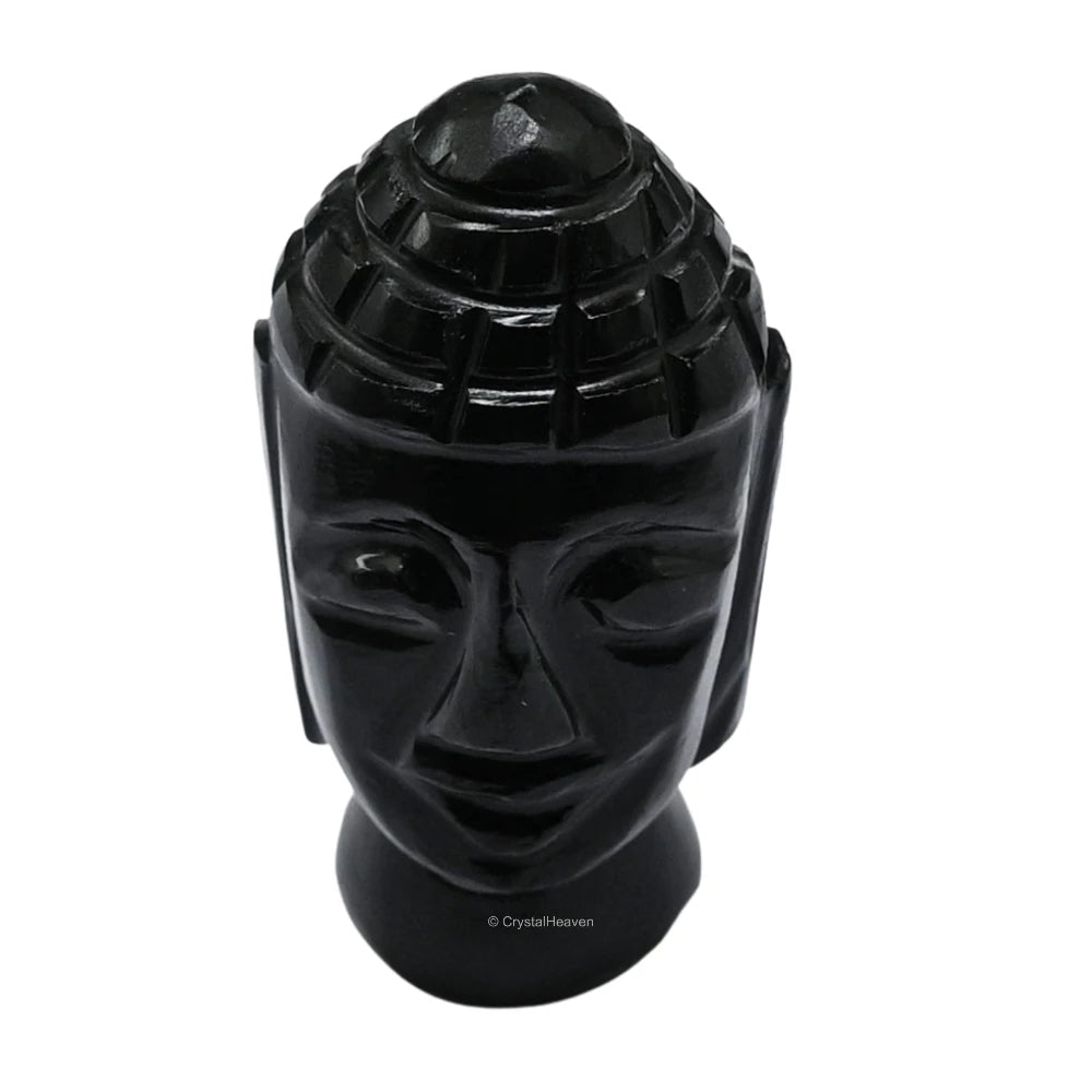 Black Obsidian Buddha Head